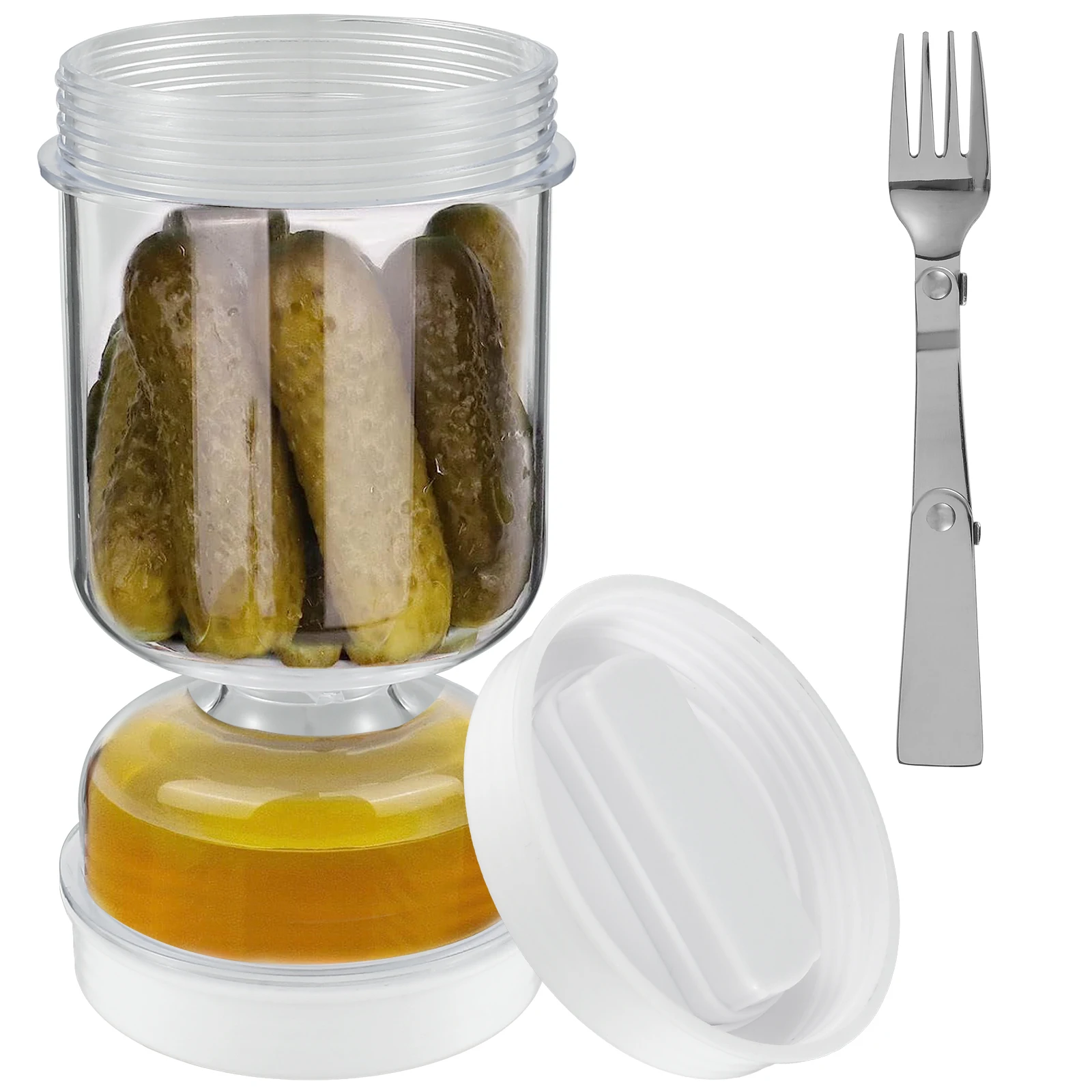 Food Storage With Dividers - ผักดอง Jar ส้อมแห้งและเปียกเครื่องดอง Pickle และมะกอกนาฬิกาทราย Jar