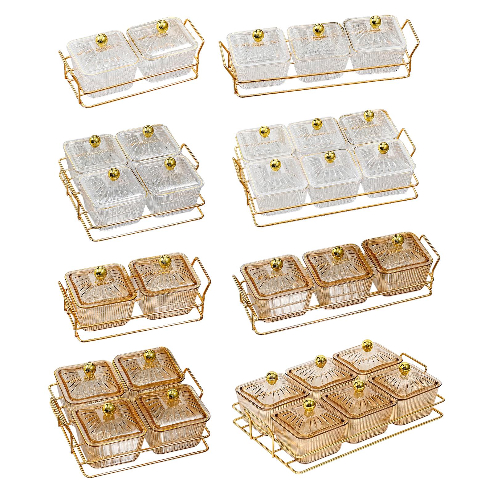 Food Storage With Dividers - ถาดแบ่งเสิร์ฟพร้อมฝาปิดสุดสร้างสรรค์ถาดเสิร์ฟอาหารเรียกน้ำย่อยกล่องเก็บอาหารขนมถาดเก็บถั่วสำหรับผลไม้ถั่ว