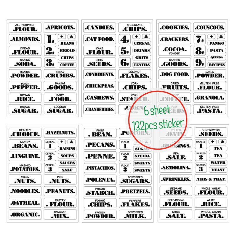 132Pcs ครัวอาหารสติกเกอร์กันน้ - Food Storage Labels บทวิจารณ์และราคา