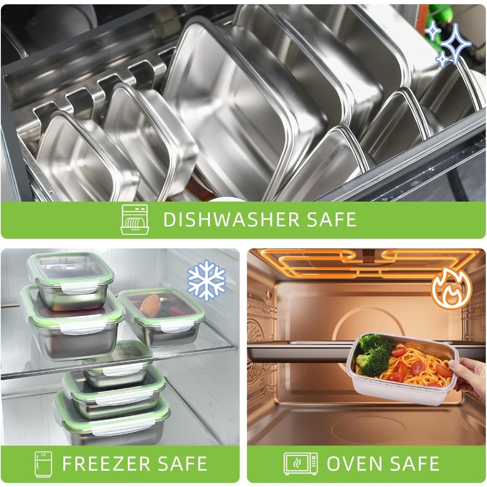 ชุดกล่องถนอมอาหาร 1/3 ชิ้น ผลิ - Food Storage Oven Safe บทวิจารณ์และราคา